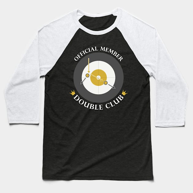 The "Double Club" - White Text Baseball T-Shirt by itscurling